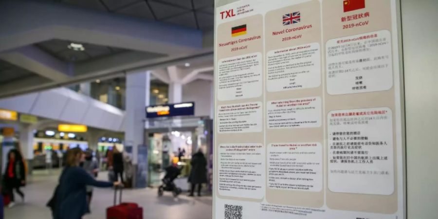 Hinweise für Reisende am Berliner Flughafen Tegel