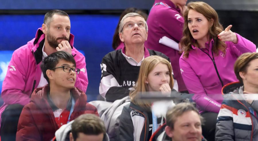 Florence Schelling (r.) und Mark Streit (l.) während den Olympischen Jugend-Winterspielen in Lausanne im Januar 2020.