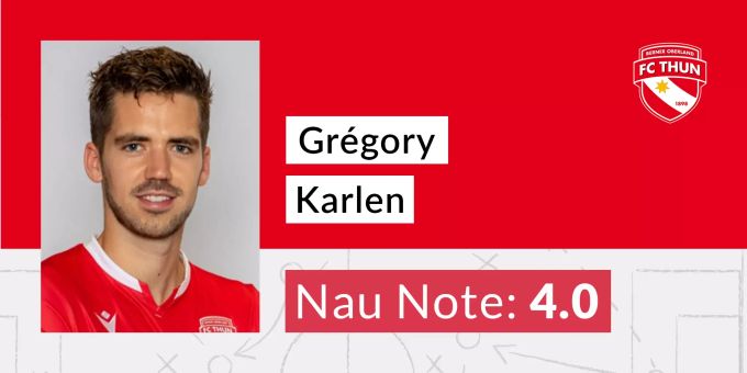 Die Nau-Note für Grégory Karlen vom FC Thun. FC Thun