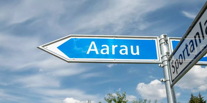 Ortsschild - Aarau, Aargau Ortsschild - Aarau, Aargau
