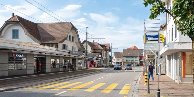Das Dorfzentrum von Oberentfelden. Oberentfelden