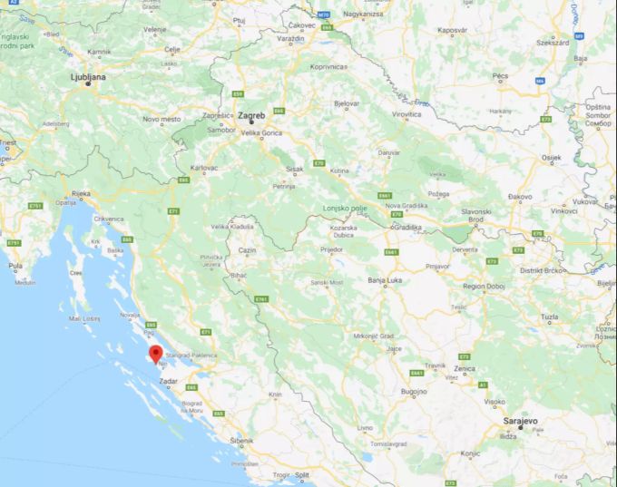 Die 2300-Einwohner-Gemeinde Privlaka (rot markiert) an der Adria-Küste ist bei Bade-Touristen beliebt. Privlaka