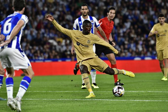 Ousmane Dembélé im Spiel gegen Real Sociedad. Ousmane Dembélé