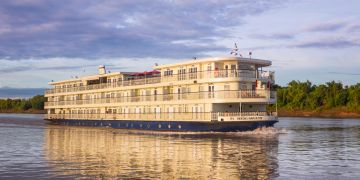 Flussschiff auf dem Mekong