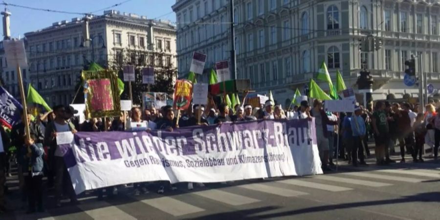 Demonstranten Wien FPÖ