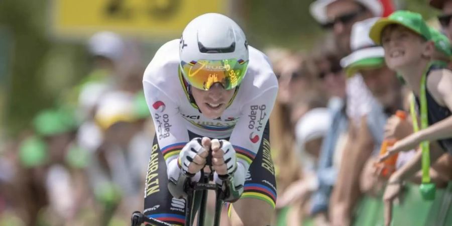 Rohan Dennis wechselt zum Team Ineos. Foto: Urs Flueeler/KEYSTONE/dpa