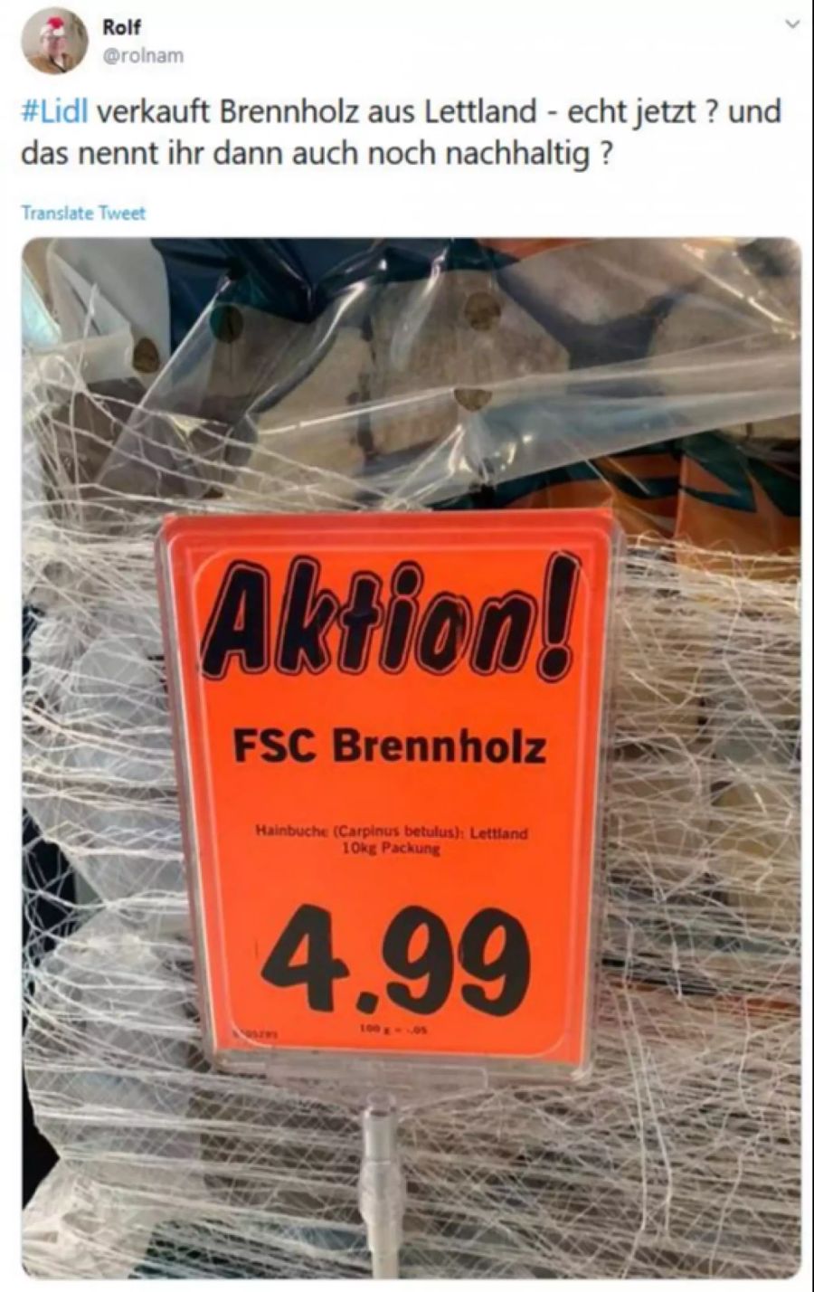 Brennholz Twitter Lidl