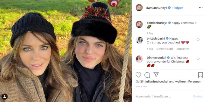 Elizabeth und Damian Hurley. Der 17-Jährige wird seiner Mutter immer ähnlicher. Elizabeth Hurley Damian Hurley