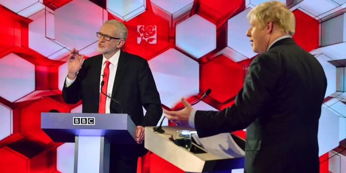 Labour-Chef Jeremy Corbyn (l.) und der britische Premier Boris Johnson. Jeremy corbyn conservative party