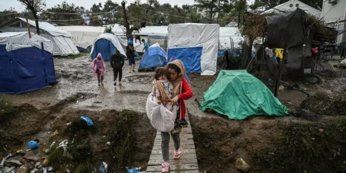 Flüchtlingslager auf Lesbos Flüchtlingslager auf Lesbos