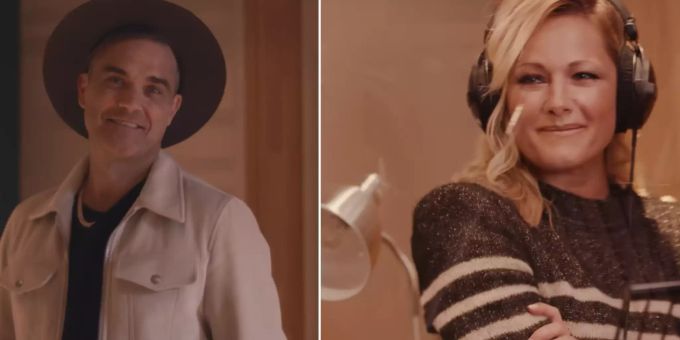Robbie Williams und Helene Fischer schmachten sich im Weihnachts-Video an. helene fischer robbie williams