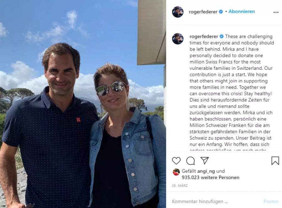 Roger Federer verbrachte in der Corona-Zeit viele Stunden mit seiner Familie.