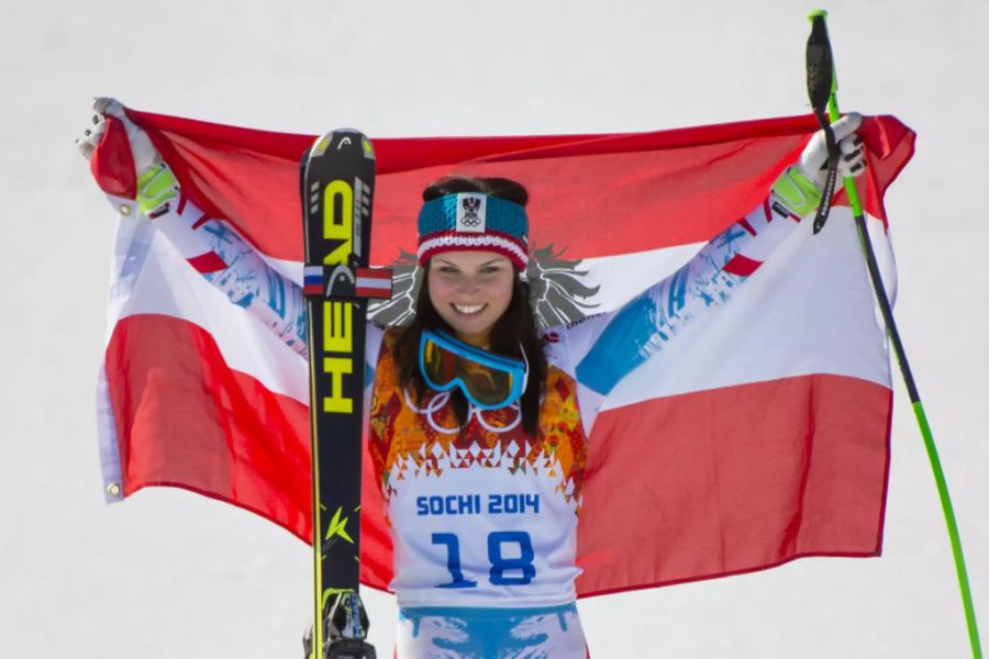 In Sotschi 2014 holt Anna Veith Olympia-Gold im Super-G.