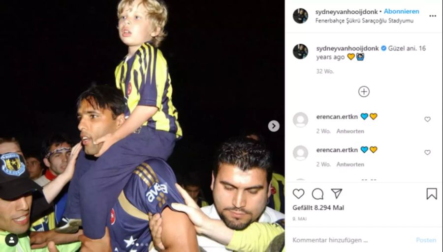 Pierre van Hooijdonk und der damals noch 4-jährige Sydney.