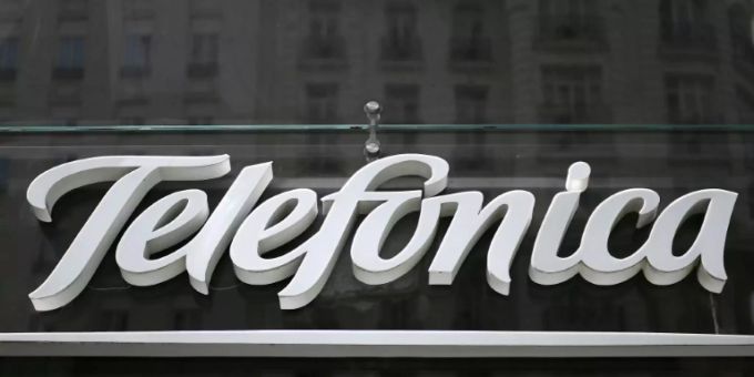 Telefónica-Logo in Madrid. Telefónica