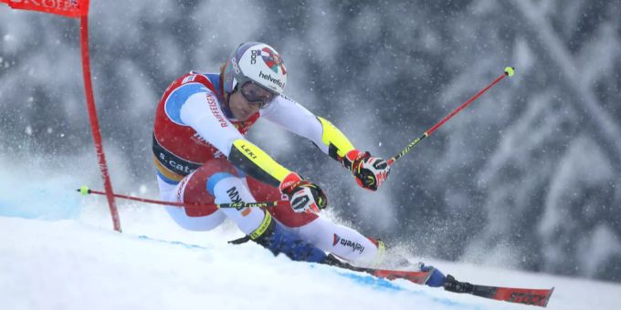 Marco Odermatt beim Rennen in Santa Caterina. Marco Odermatt
