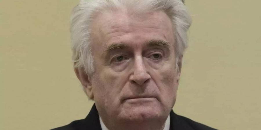 Radovan Karadzic betritt am Tag der Urteilsverkündung den Gerichtssaal des UN-Kriegsverbrechertribunals. Foto: Peter Dejong/AP