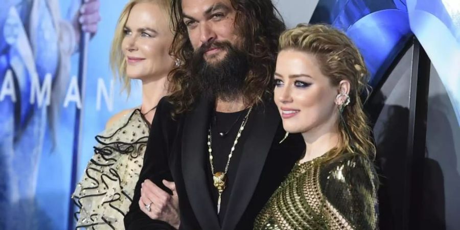 Nicole Kidman (l-r), Jason Momoa und Amber Heard bei der Premiere von «Aquaman» im TCL Chinese Theatre. Foto: Jordan Strauss