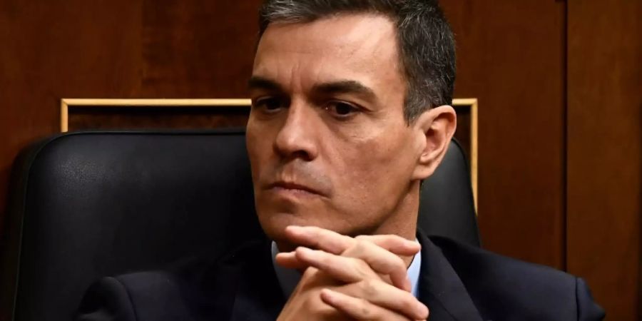 Regierungschef Pedro Sánchez am Mittwoch im Parlament