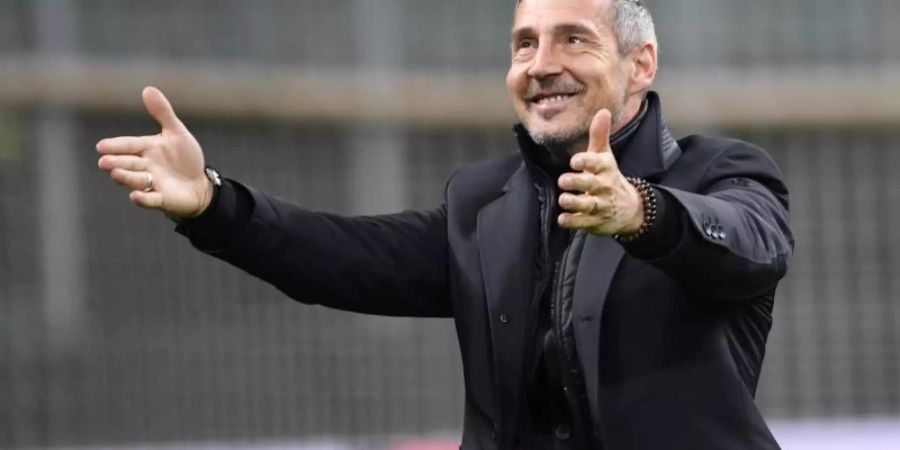Gelassener Eintracht-Coach: Adi Hütter. Foto: Arne Dedert/dpa