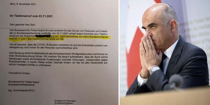 «Unterlassen» - Skeptiker erhält wegen Berset-Anruf Post vom Fedpol