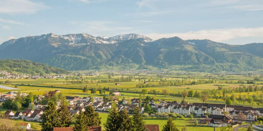 Blick auf die Gemeinde Uznach im Kanton St. Gallen.