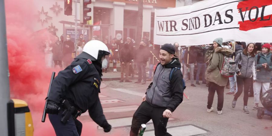 Protest against anti-coronavirus measures in Vienna