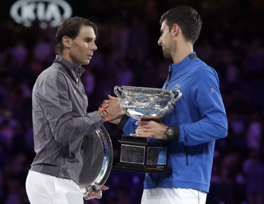 Bei seiner letzten Finalteilnahme an den Australian Open musste sich Rafael Nadal 2019 Novak Djokovic geschlagen geben.