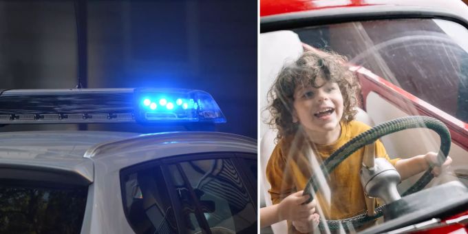 Die kanadische Polizei erwischte einen Fünfjährigen, der mit dem Familienauto unterwegs war. polizei