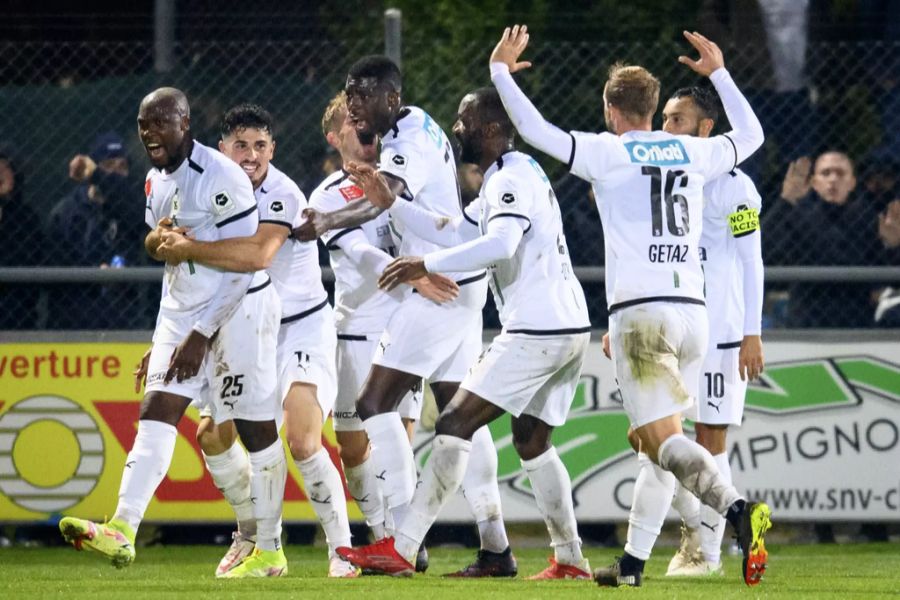 Yverdon-Sport nach dem Sieg gegen den FC Zürich im Schweizer Cup.