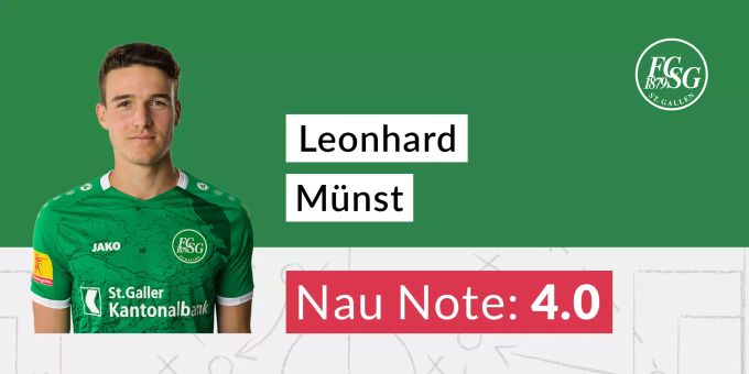Die Nau.ch-Note für Leonhard Münst vom FC St.Gallen. FC St.Gallen FC Zürich
