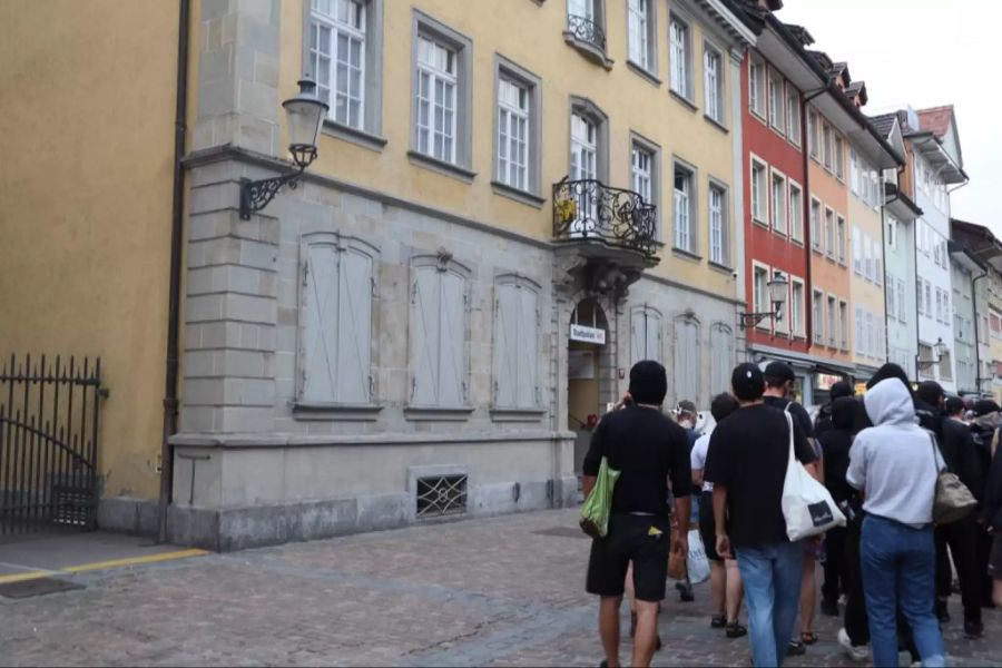 Die Demonstranten in Winterthur.