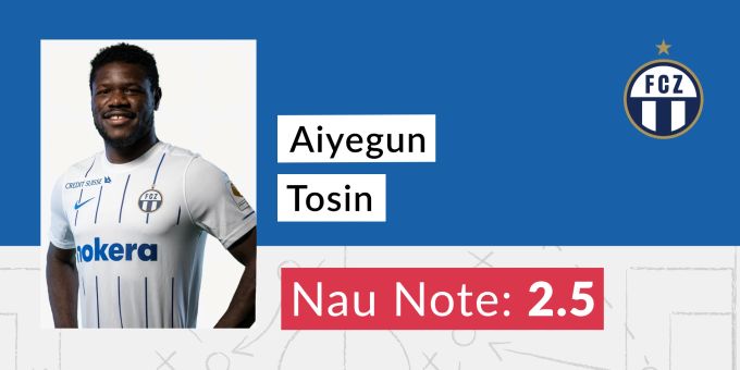 Die Note für Aiyegun Tosin vom FC Zürich. FC Zürich
