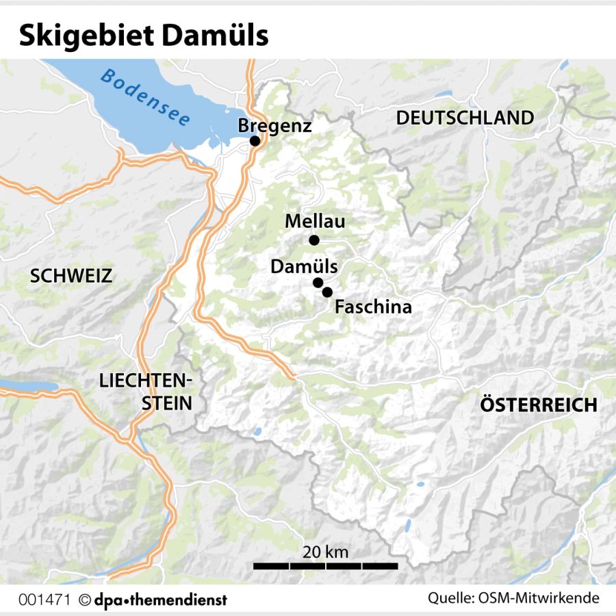 Grafik Skigebiet Damüls Österreich