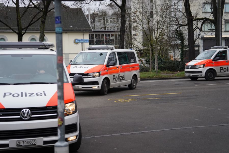 Das Aufgebot der Stadtpolizei Zürich für die Durchsuchung war gross.