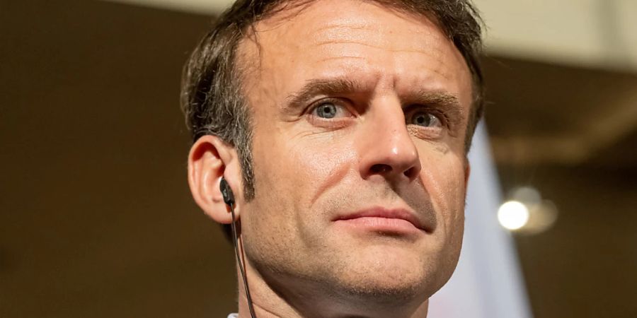 Emmanuel Macron bei der Sicherheitskonferenz in München. Foto: Peter Kneffel/dpa