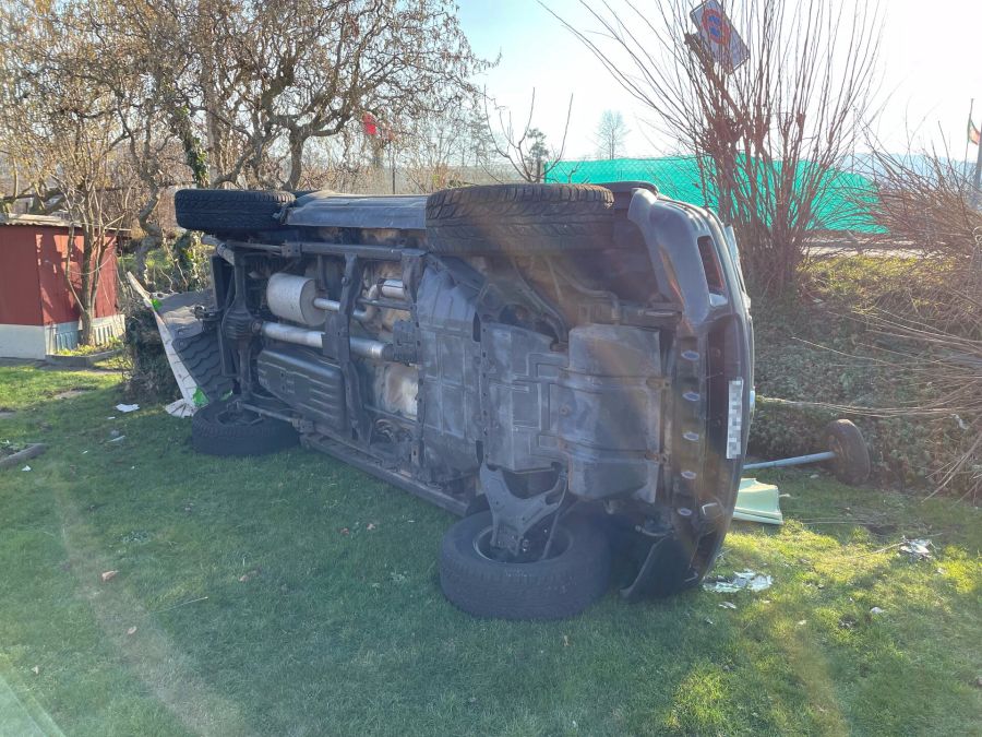 Glücklicherweise befand sich niemand im gartenareal.