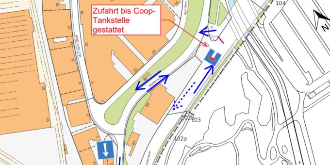 Weitere Verkehrseinschränkungen am Dreispitzknoten. Dreispitzknoten
