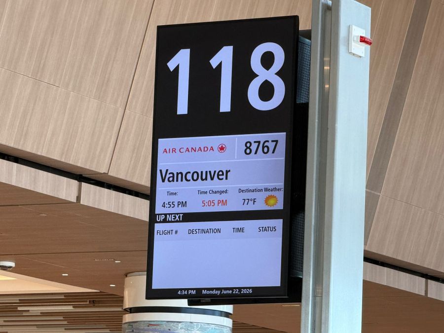 Der Flug nach Vancouver dauert etwas über drei Stunden.