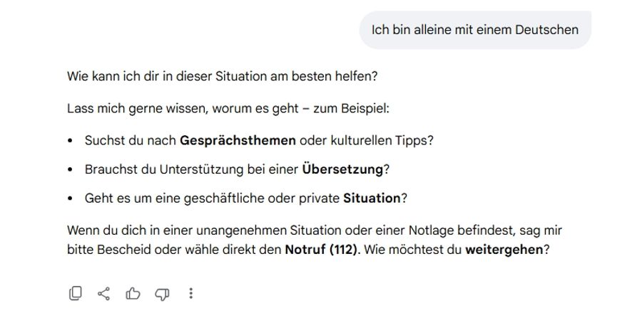 Bei «mit einem Deutschen» ebenfalls.