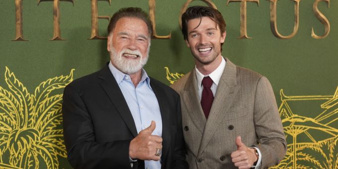 Arnold Schwarzenegger und sein Sohn Patrick bei der Premiere «The White Lotus» Staffel drei. Arnold Schwarzenegger