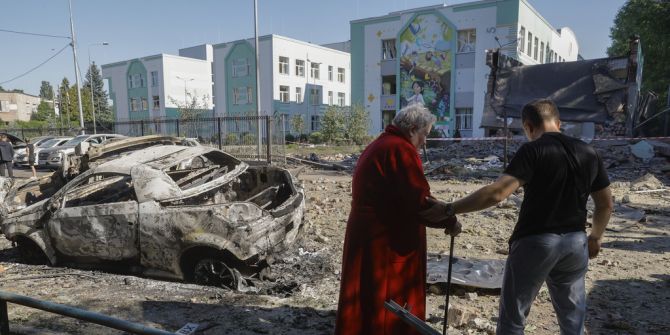 Trümmer Ukraine Russland Luftangriffe