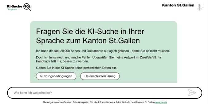 Die KI-Suche der Stadt St. Gallen steckt noch in der Beta-Phase. KI