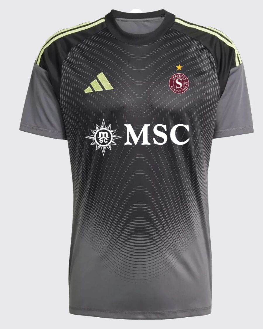 Das Torhüter-Trikot kommt in zwei Farben daher: Einmal in Schwarz-Grau...