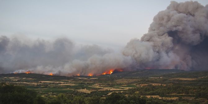 Schwerer Waldbrand in Frankreich.