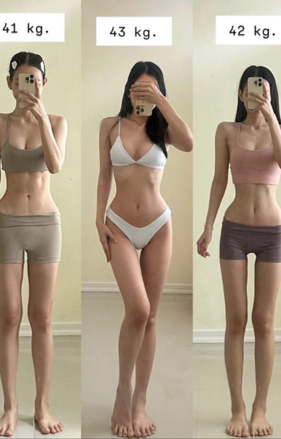 Verstörende Vorher-Nachher Bilder werden ebenfalls auf den Instagram-Profilen geteilt.