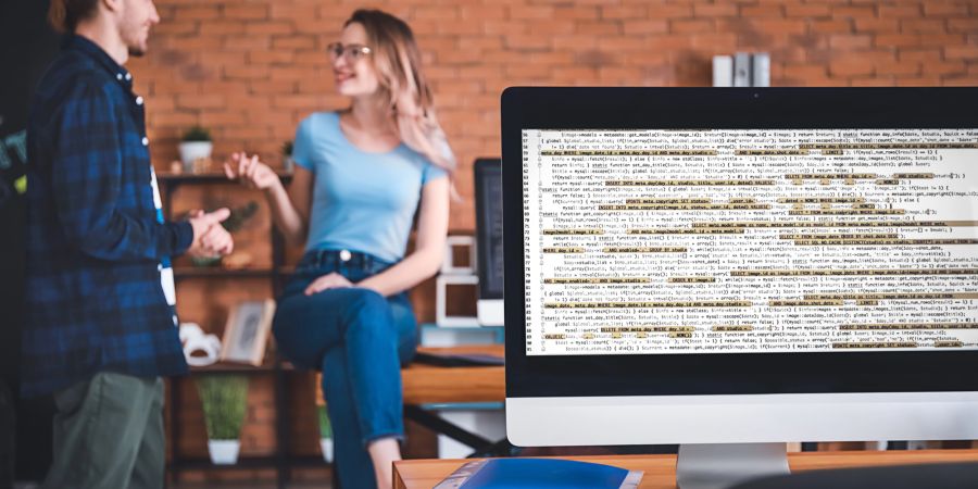 Bildschirm Frau Office Journalismus