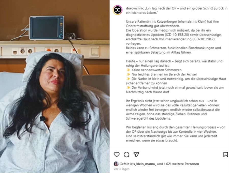 Iris Katzenberger hat den Eingriff hinter sich.