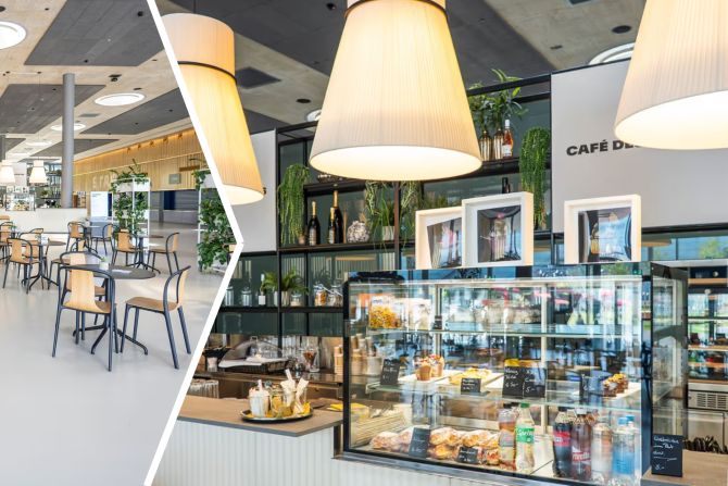 BärnerBär zu Gast im Café auf dem Bernexpo-Areal