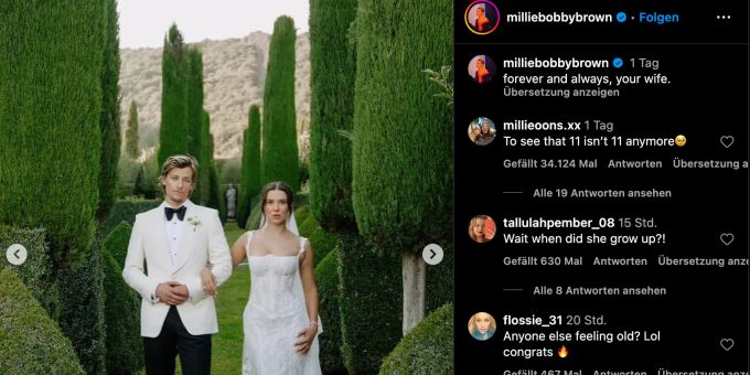 Millie Bobby Brown mit ihrem Ehemann Jake Bonjovi. millie bobby brown